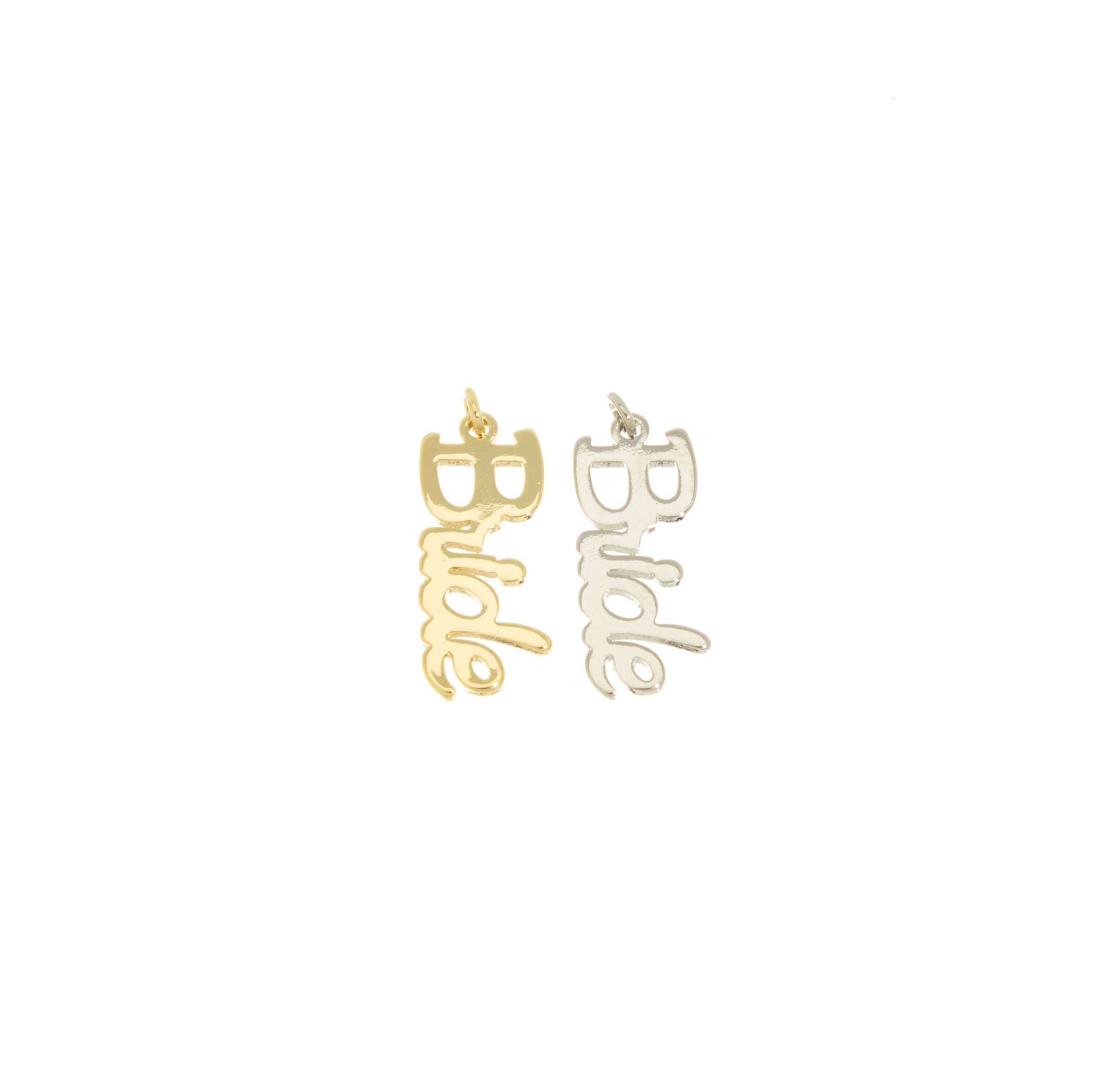Dainty Monogram "Bride" Charm | Gold & Silver