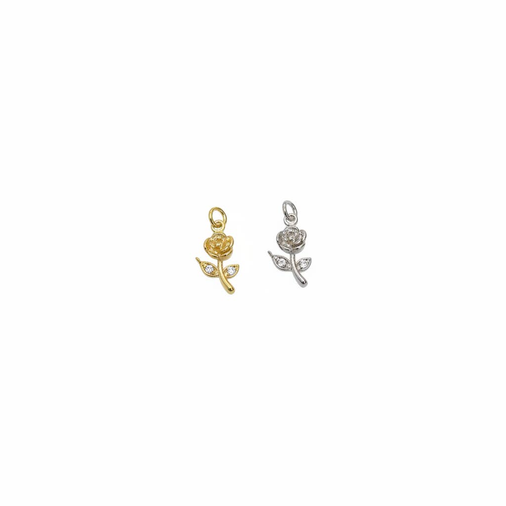 Gold & Silver Rose Charm