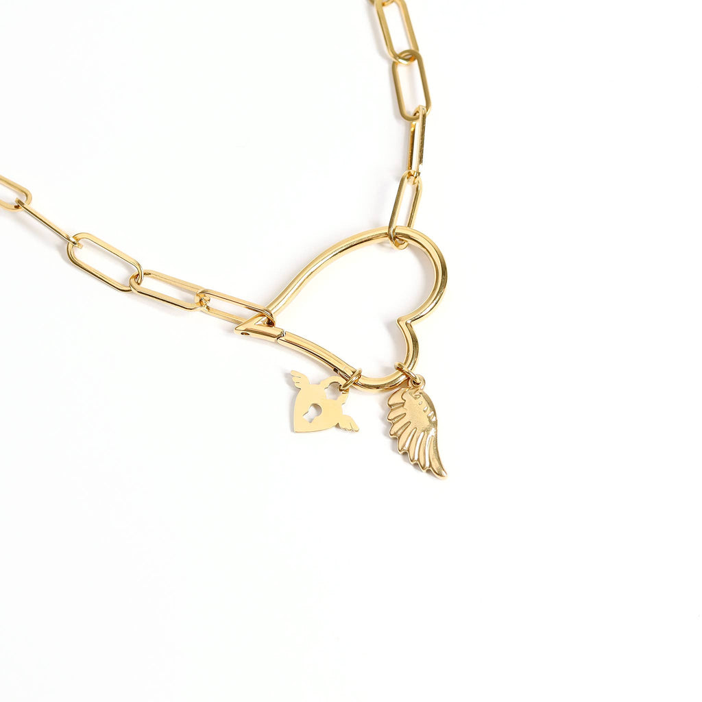 18K Gold PVD Stainless Steel Small Angel Wing Charm