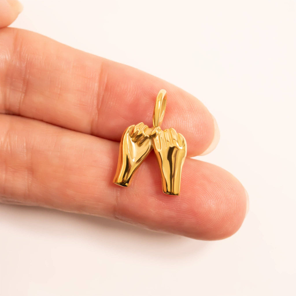 Pinky Promise Charm 18K Gold Stainless Steel