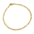Gold chain bracelet on a white background