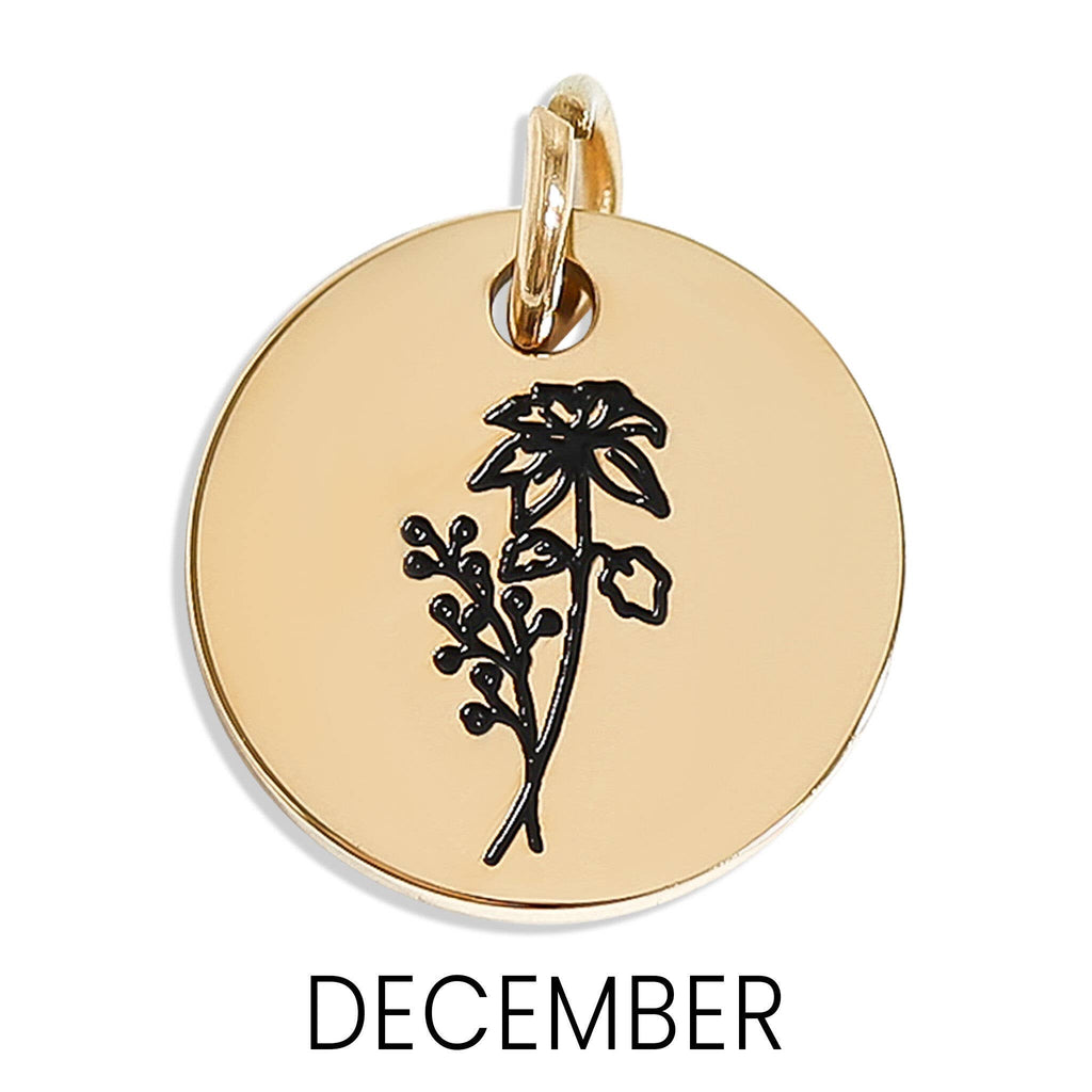 18K Gold PVD Stainless Steel Birth Flower Charm