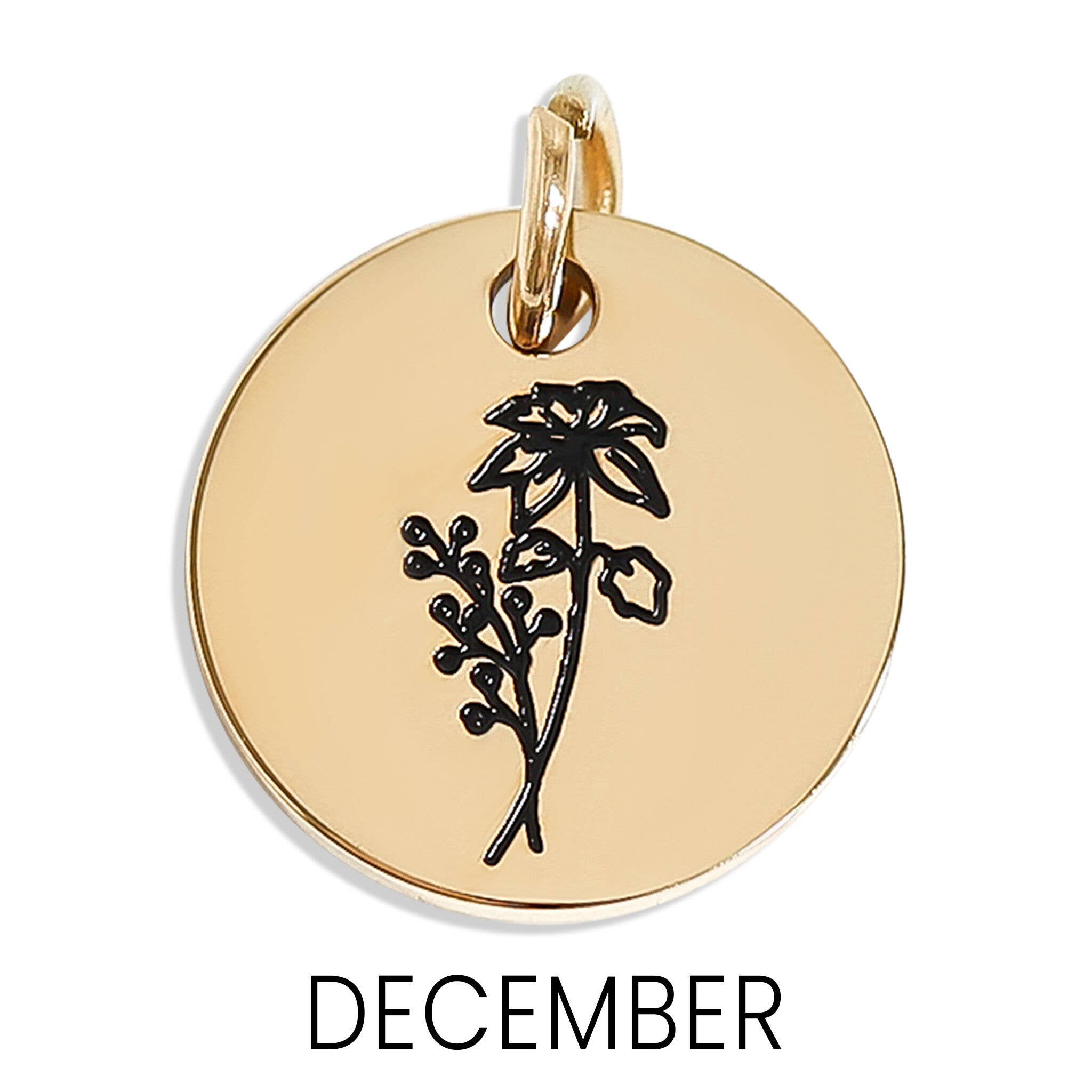 18K Gold PVD Stainless Steel Birth Flower Charm