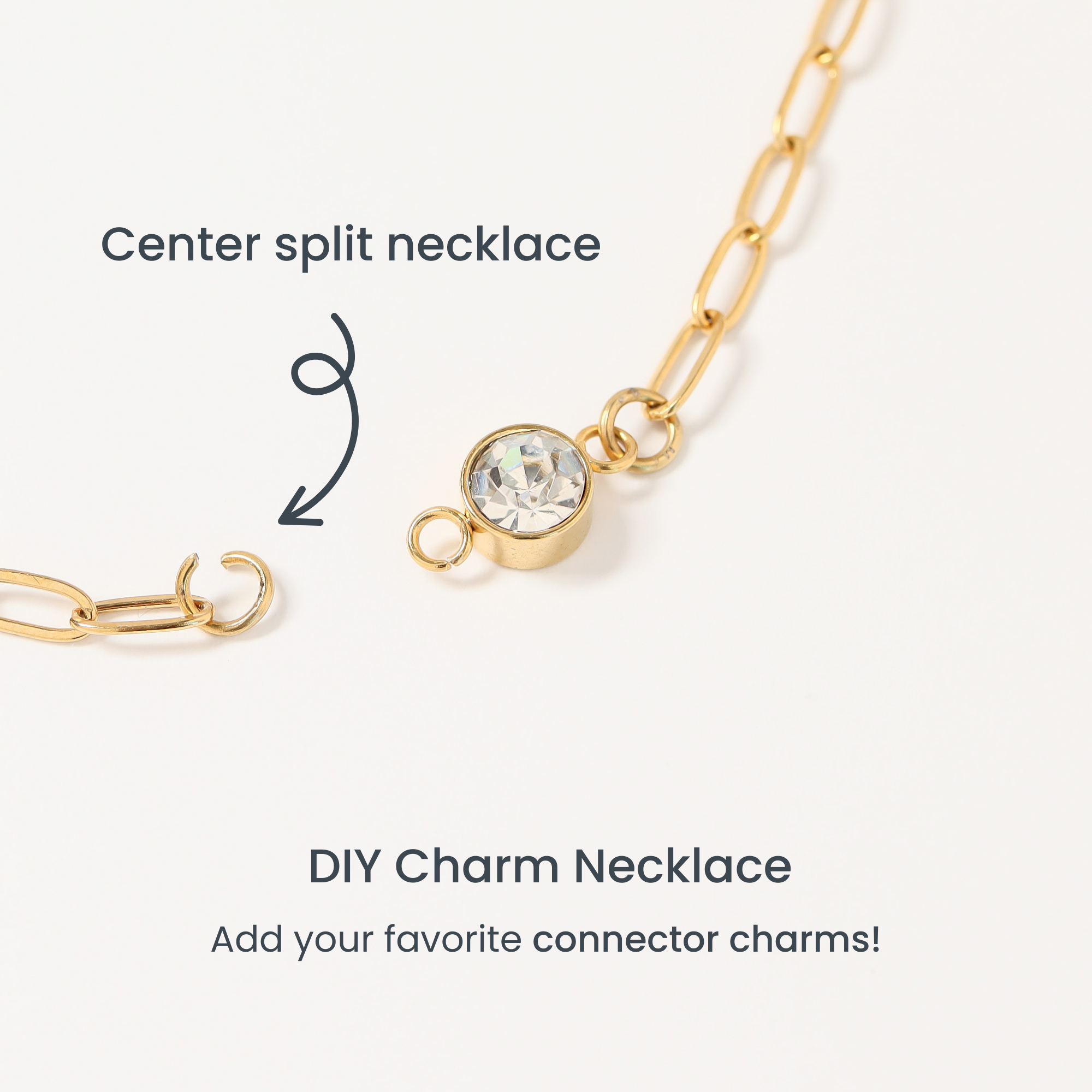 18K Gold PVD Paperclip Connector Chain Necklace