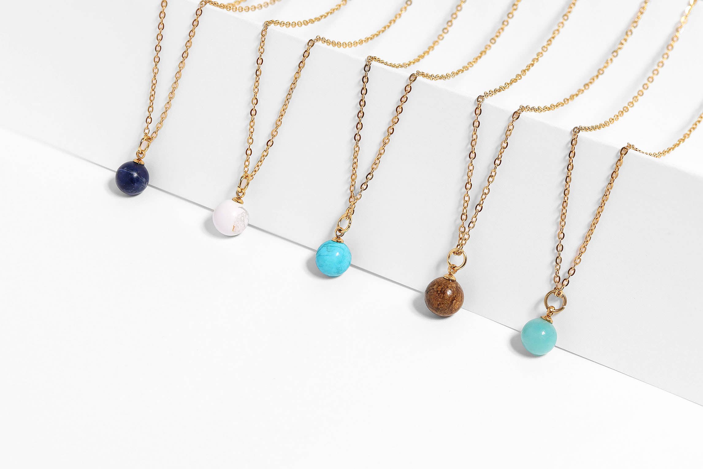 18K Gold PVD Semi-Precious Natural Stone Charms