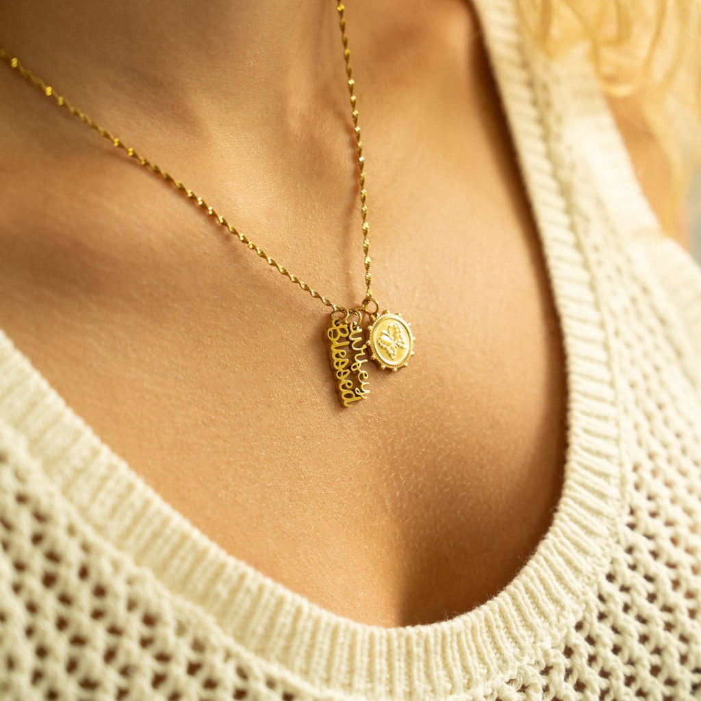 18K Gold PVD Stainless Steel Blessed Charm