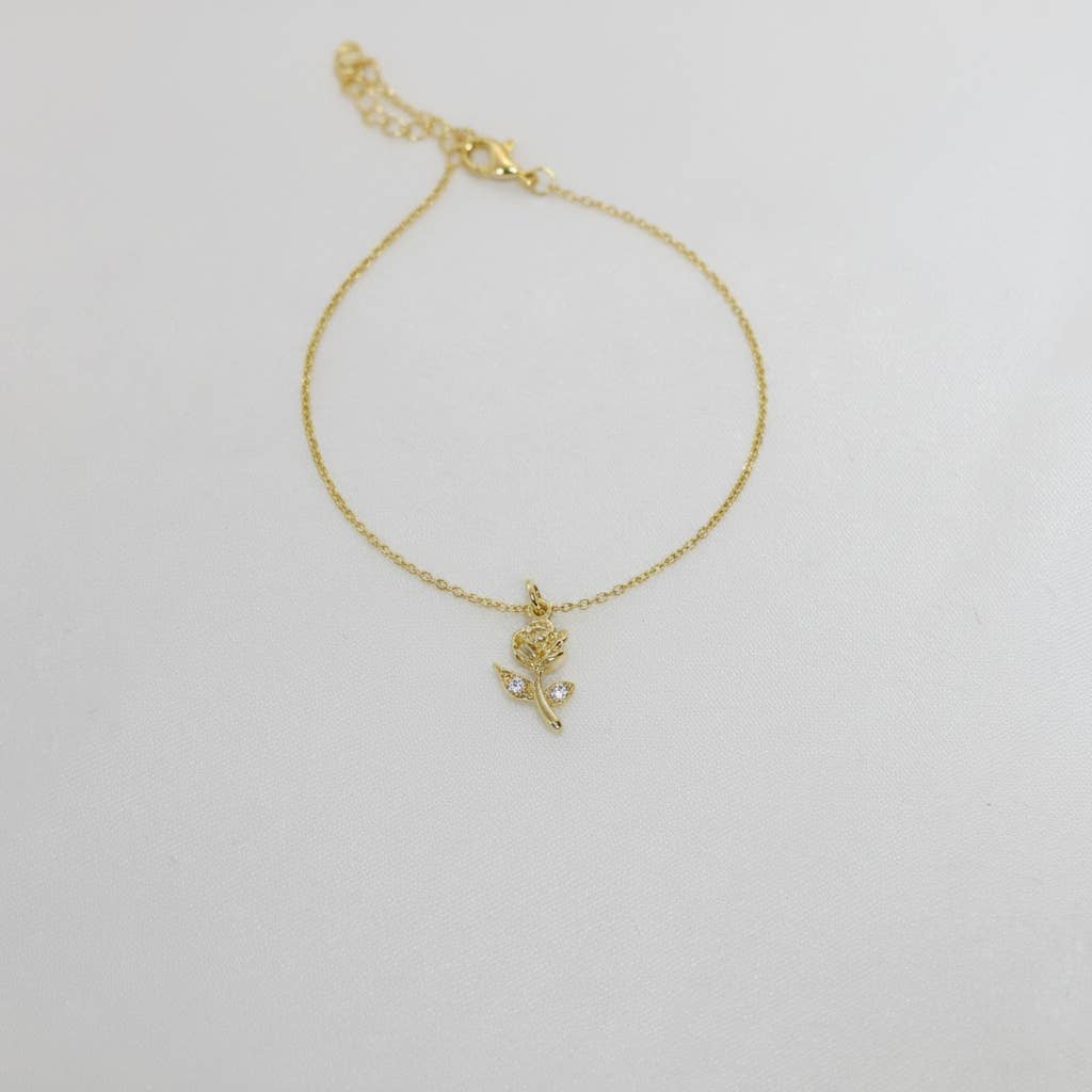 Gold & Silver Rose Charm