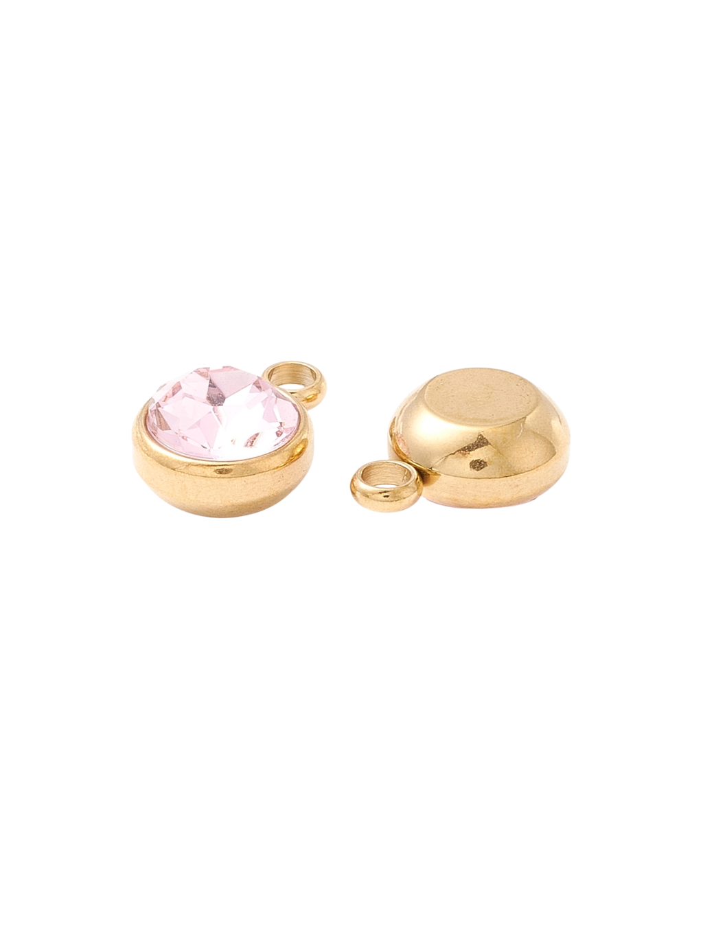 Gold Round Glass Charm | Assorted Colors | 18K Gold Plated