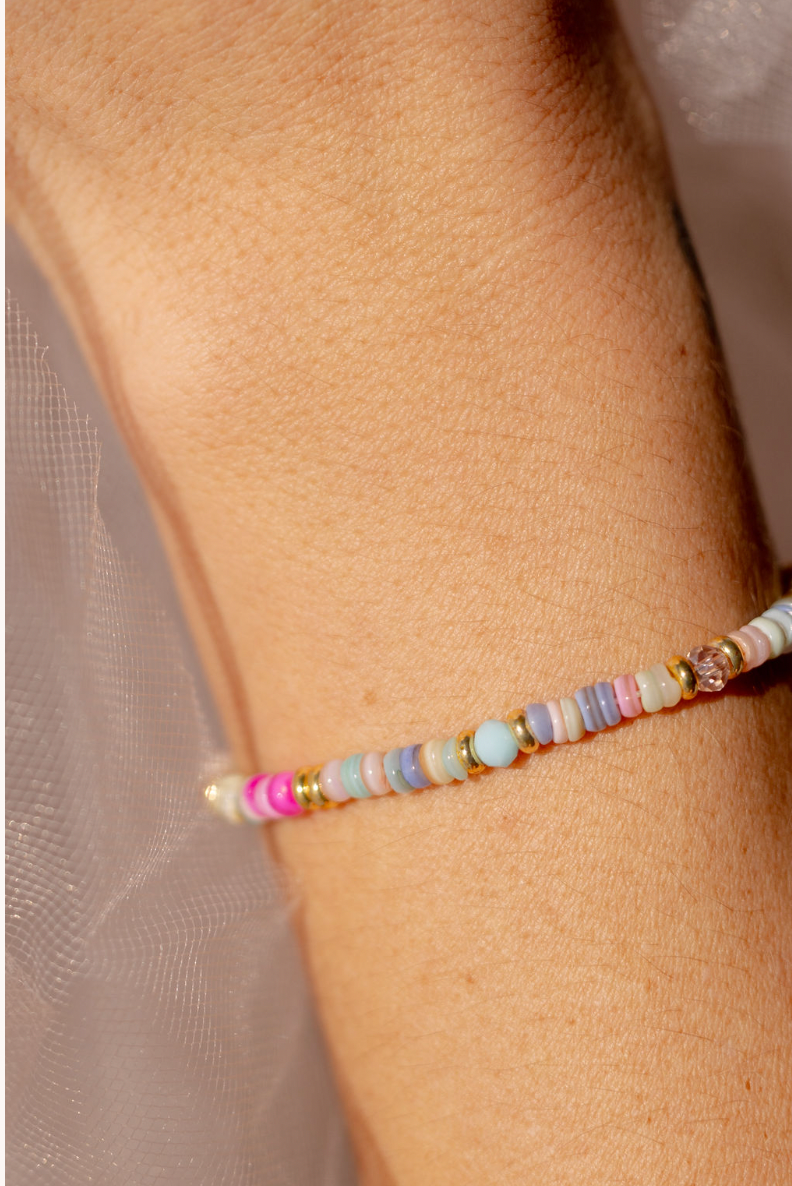 Light Pastel Adjustable Beaded Bracelet