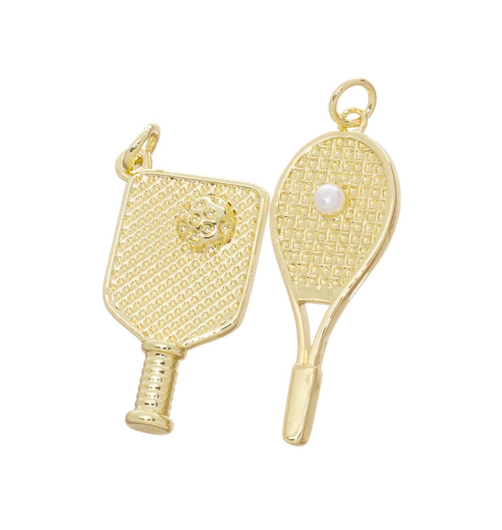 Gold Pickleball Racket Charm