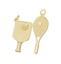 Gold Pickleball Racket Charm