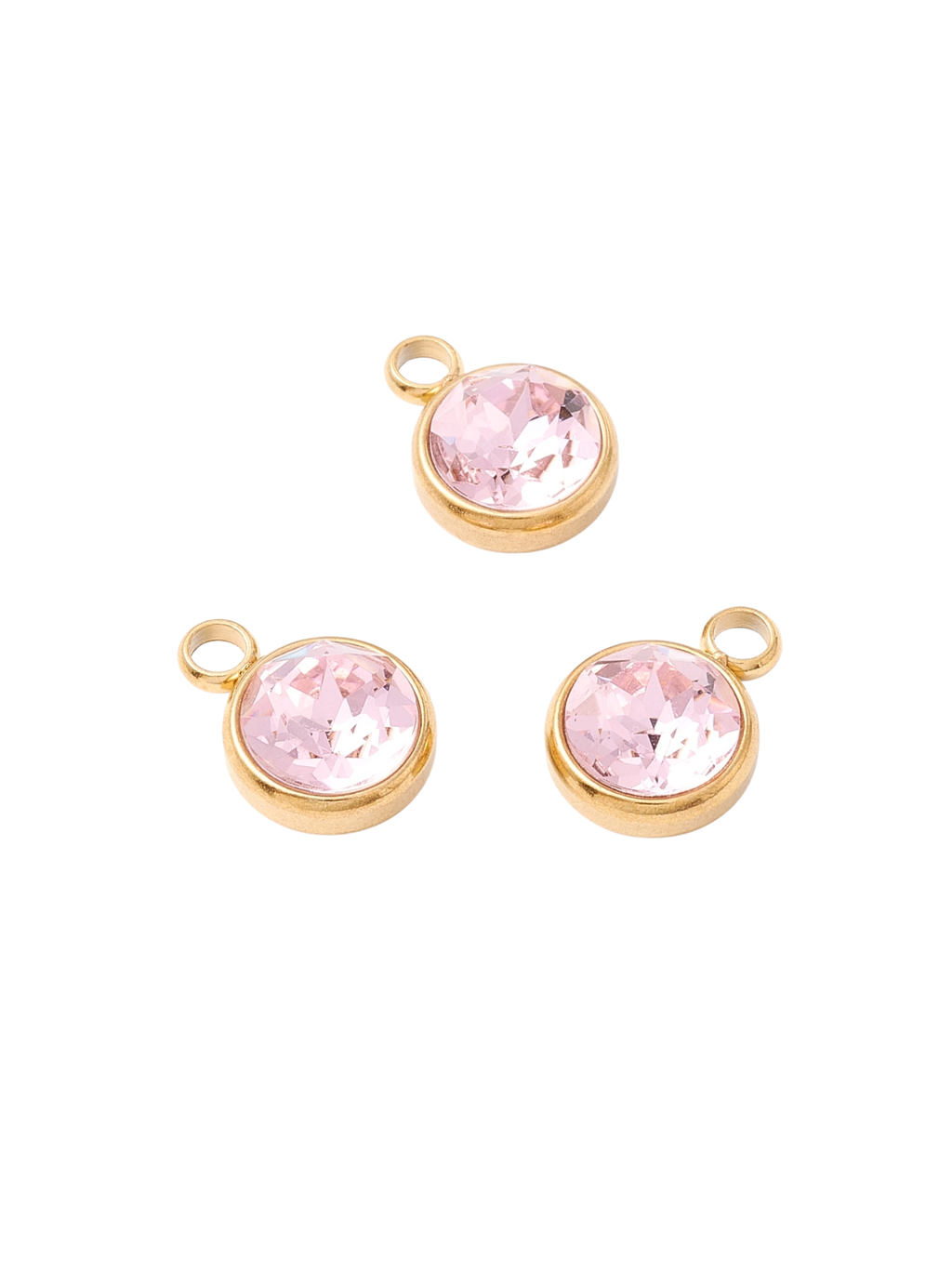 Gold Round Glass Charm | Assorted Colors | 18K Gold Plated