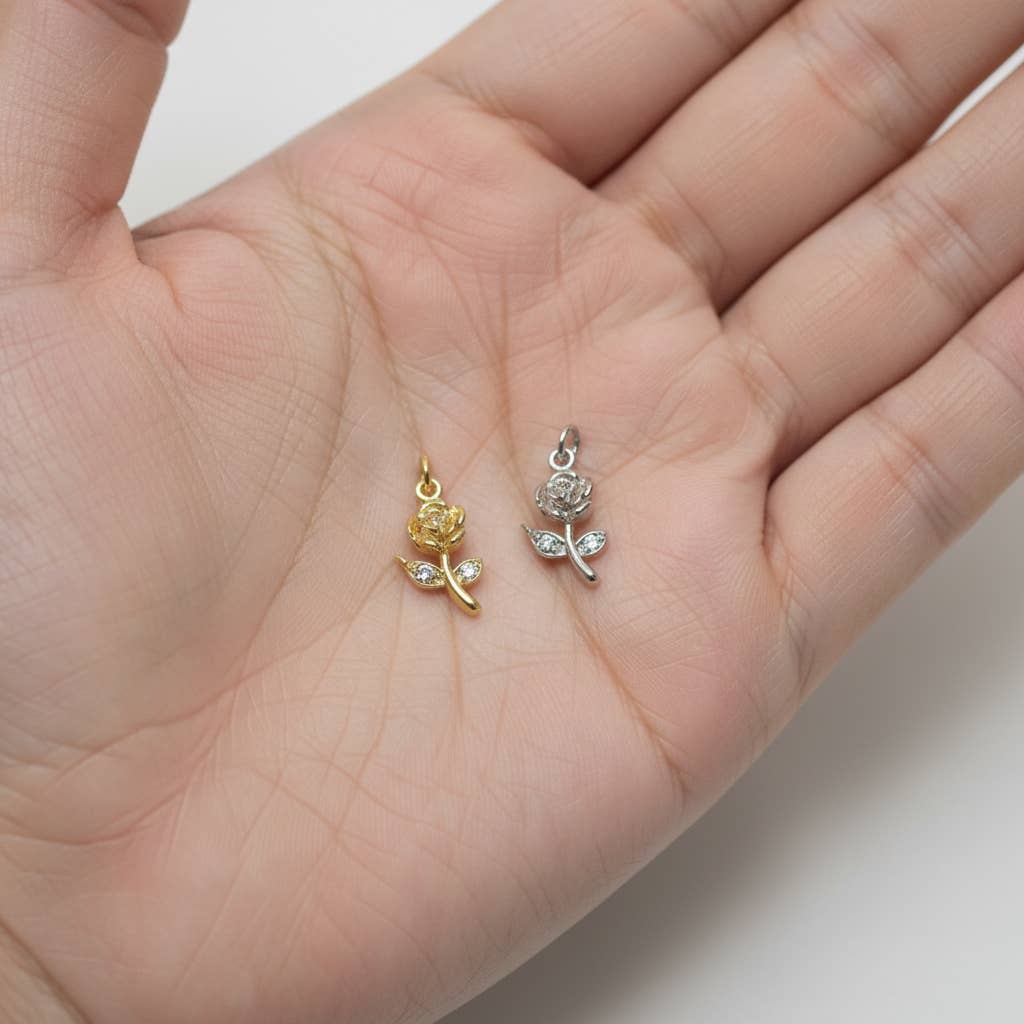 Gold & Silver Rose Charm