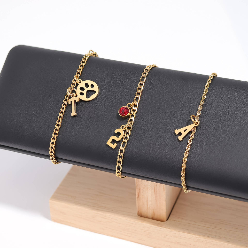 18K Gold PVD Stainless Steel Small Sport Letter Charm