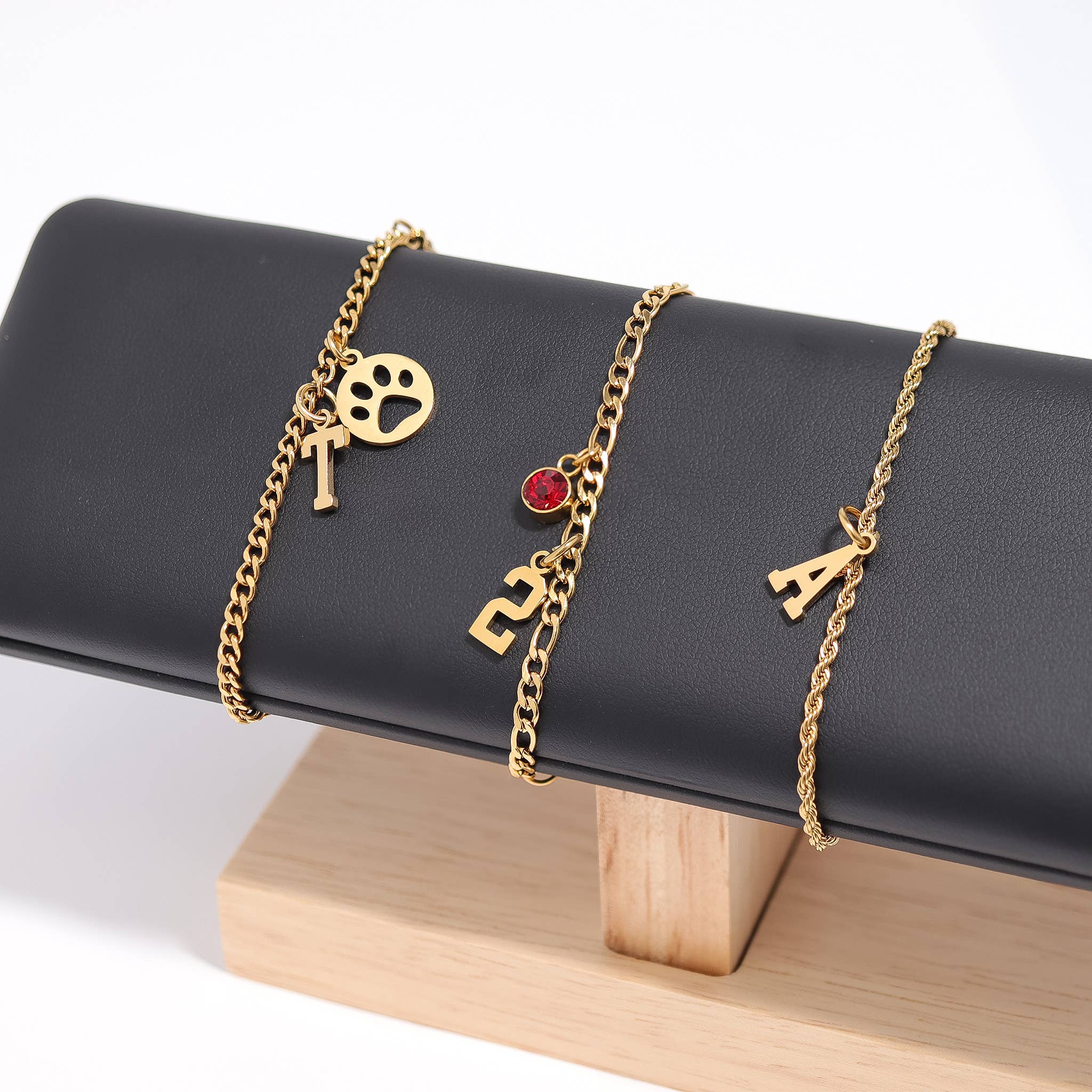 18K Gold PVD Stainless Steel Small Sport Letter Charm