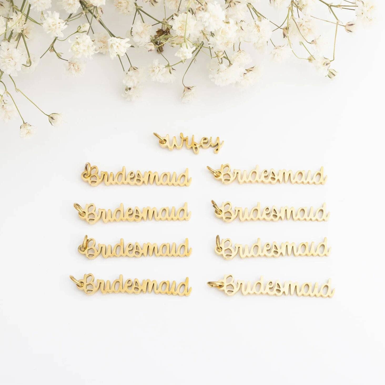 18K Gold PVD Stainless Steel Bride Charm Set