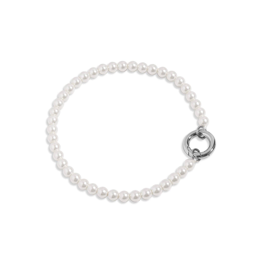 Beaded Pearl Charm Holder Bracelet