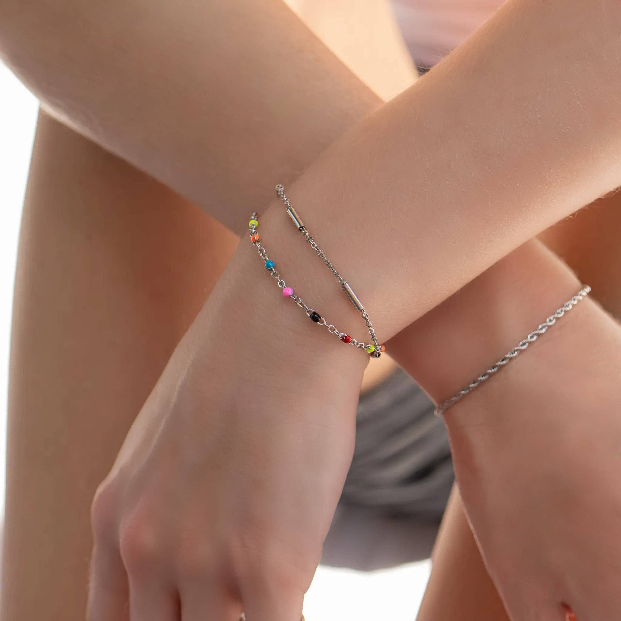 18K Gold PVD Stainless Steel Multicolor Confetti Bracelet