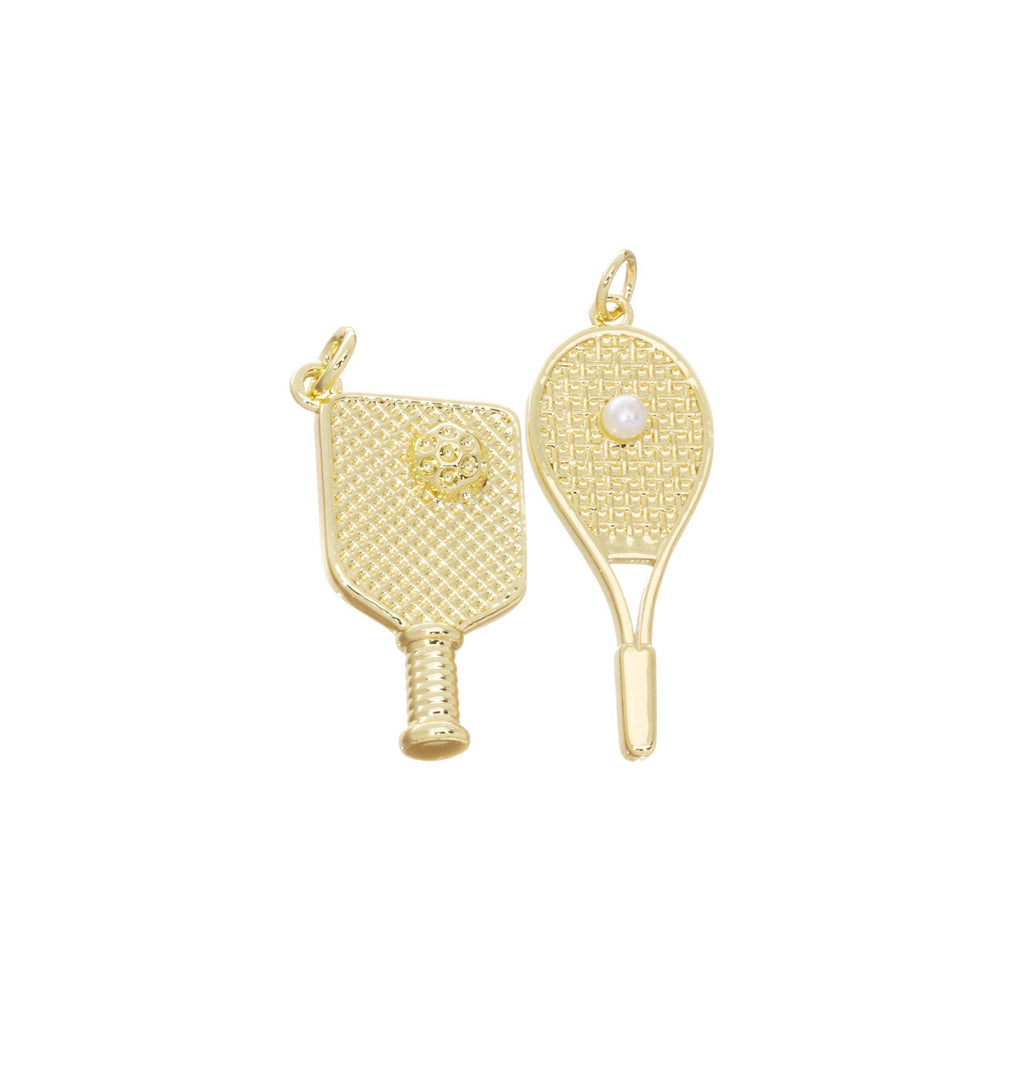 Gold Pickleball Racket Charm
