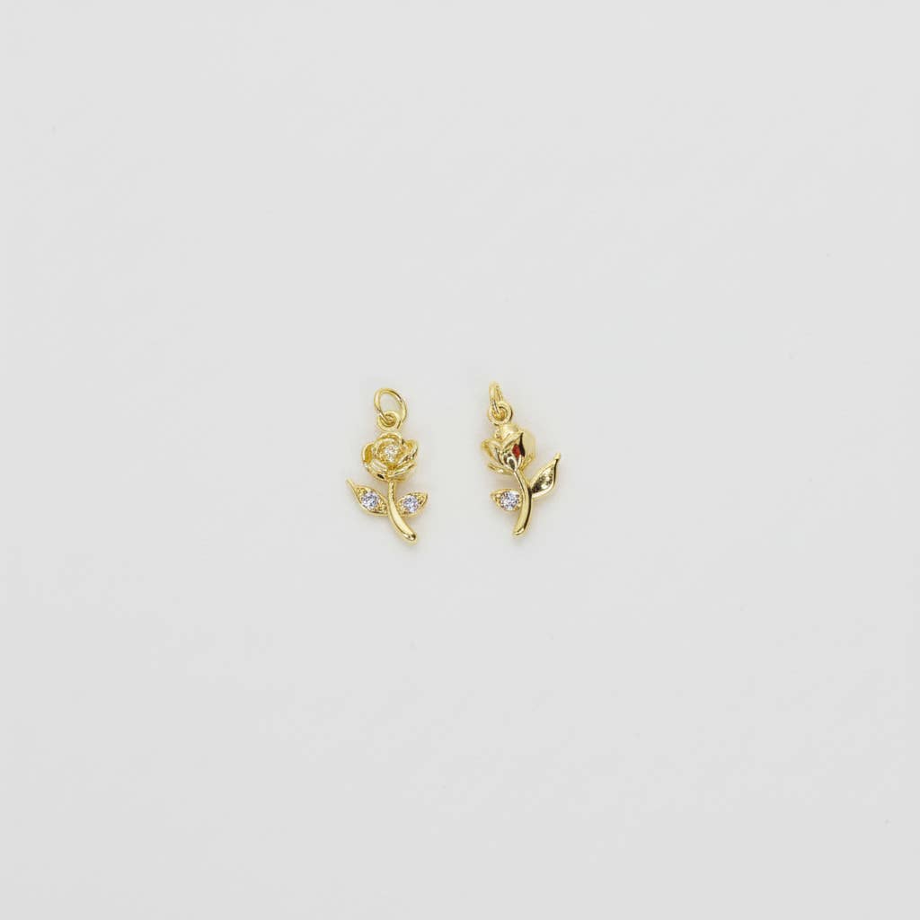 Gold & Silver Rose Charm