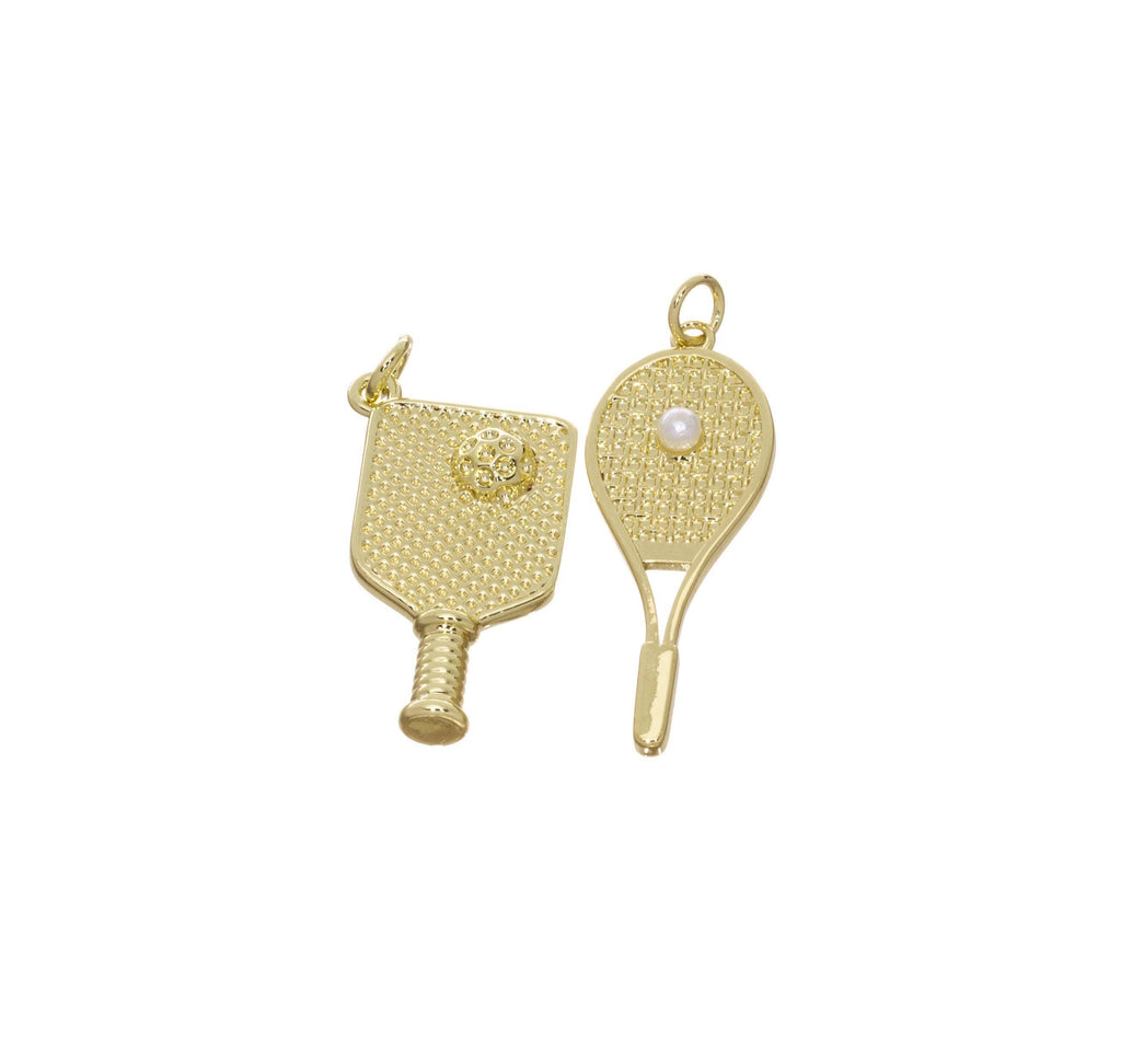 Gold Pickleball Racket Charm