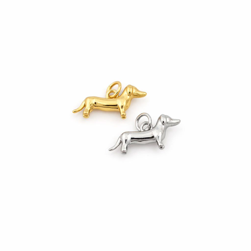 Dachshund Dog Charm | Gold & Silver | Dog Lover Jewelry