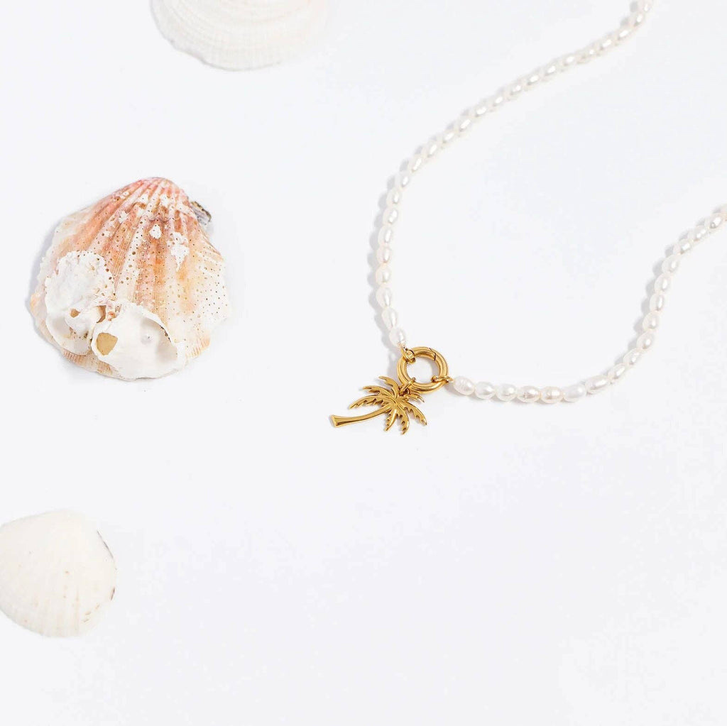 18K Gold PVD Stainless Steel Palm Tree Charm