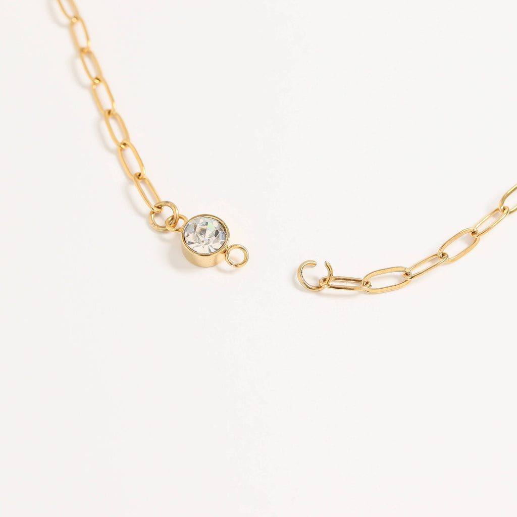 18K Gold PVD Paperclip Connector Chain Necklace