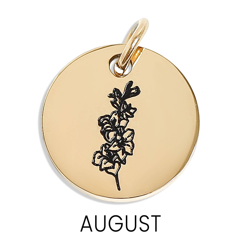 18K Gold PVD Stainless Steel Birth Flower Charm