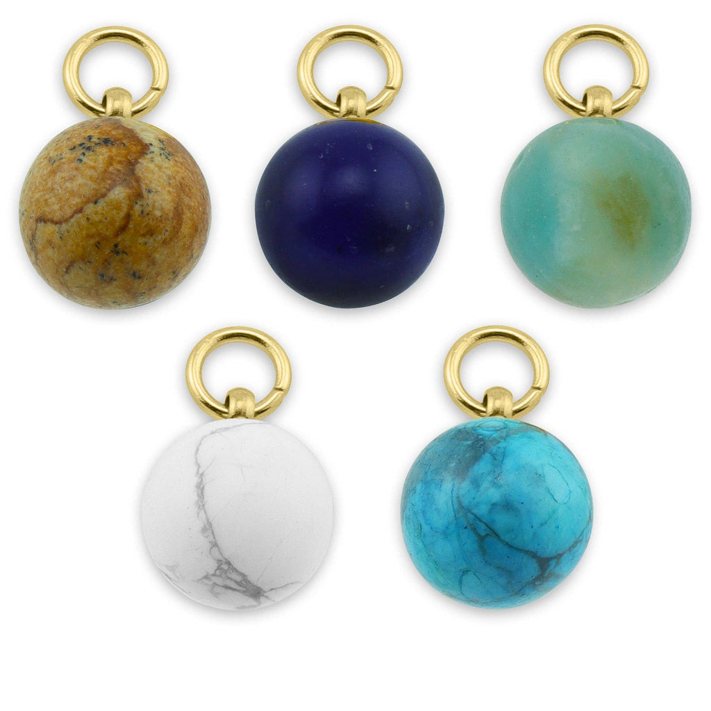 18K Gold PVD Semi-Precious Natural Stone Charms