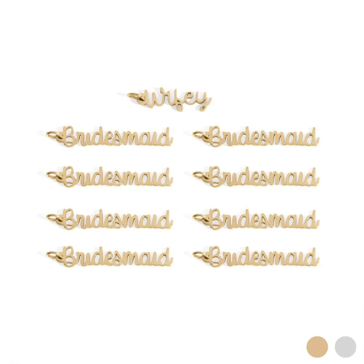 18K Gold PVD Stainless Steel Bride Charm Set