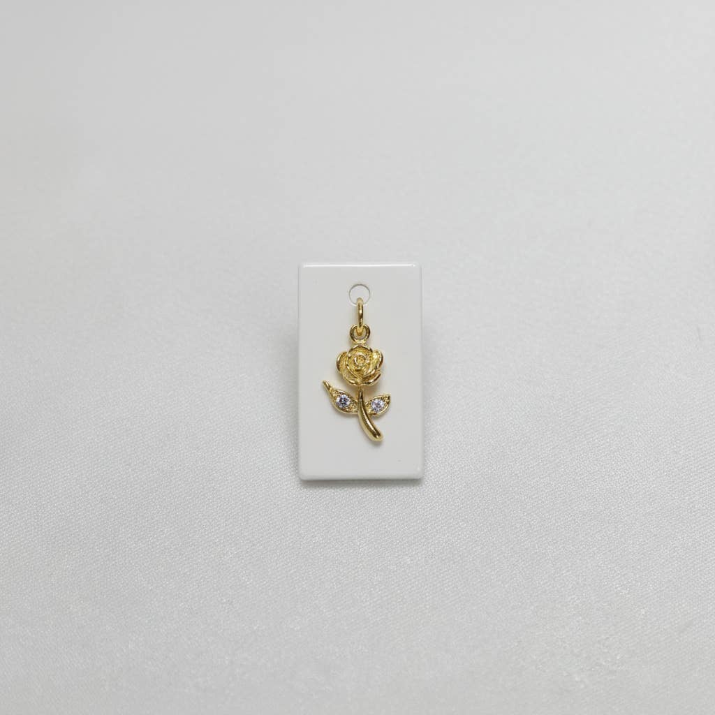 Gold & Silver Rose Charm