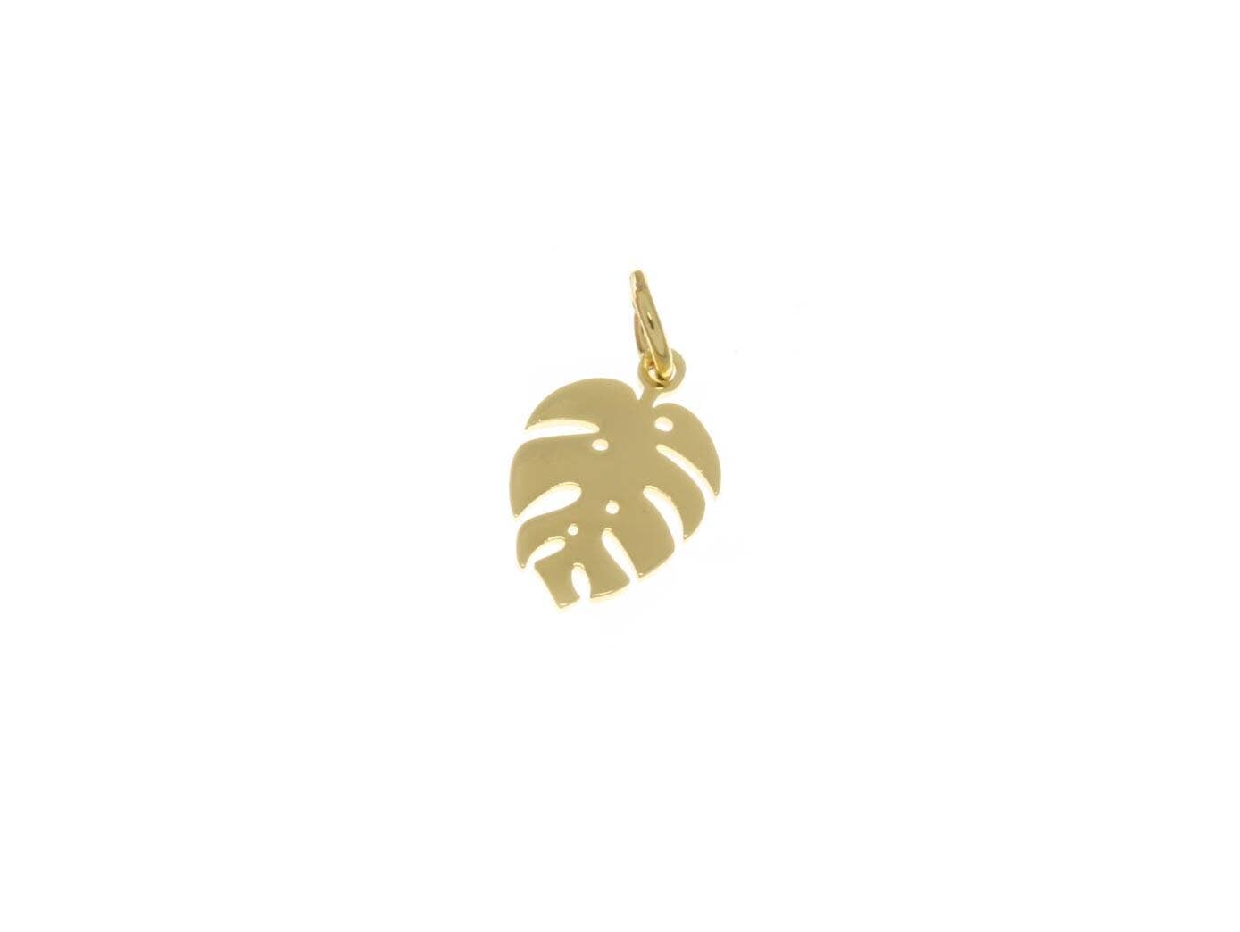 Gold Monstera Leaf Charm