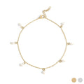 18K Gold PVD Stainless Steel Pearl Charm Anklet