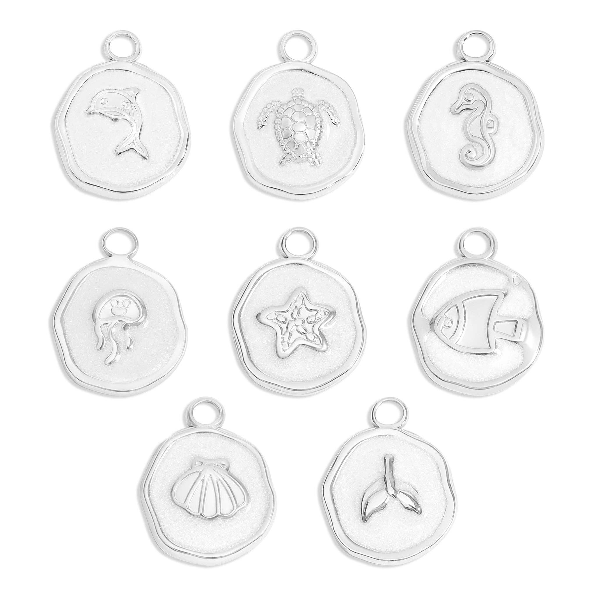18K Gold PVD Sea Life Epoxy Charms