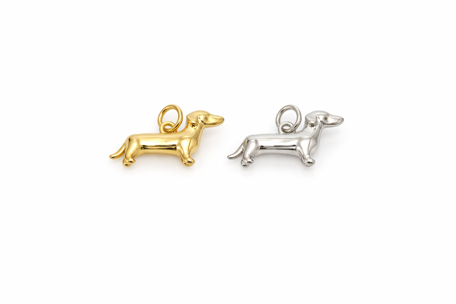 Dachshund Dog Charm | Gold & Silver | Dog Lover Jewelry