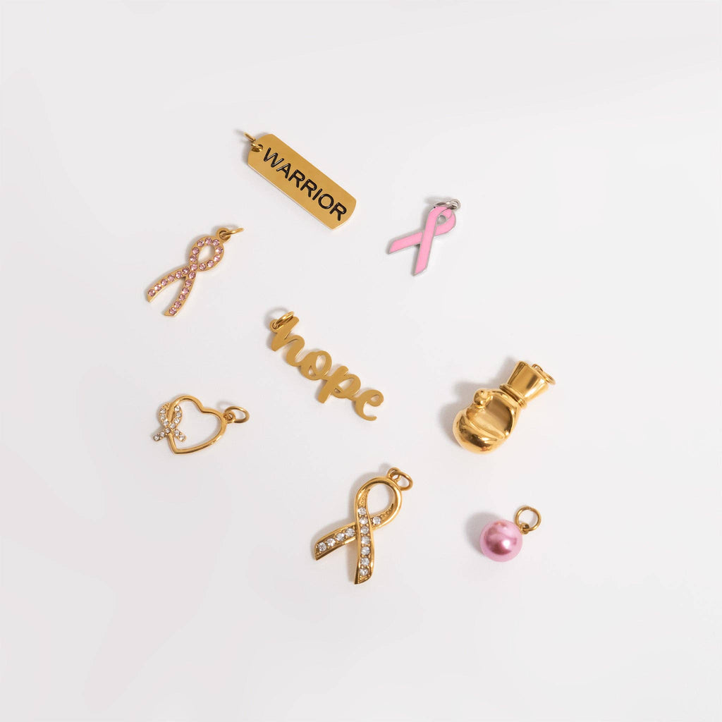 Breast Cancer Awareness Pink Ribbon Charm