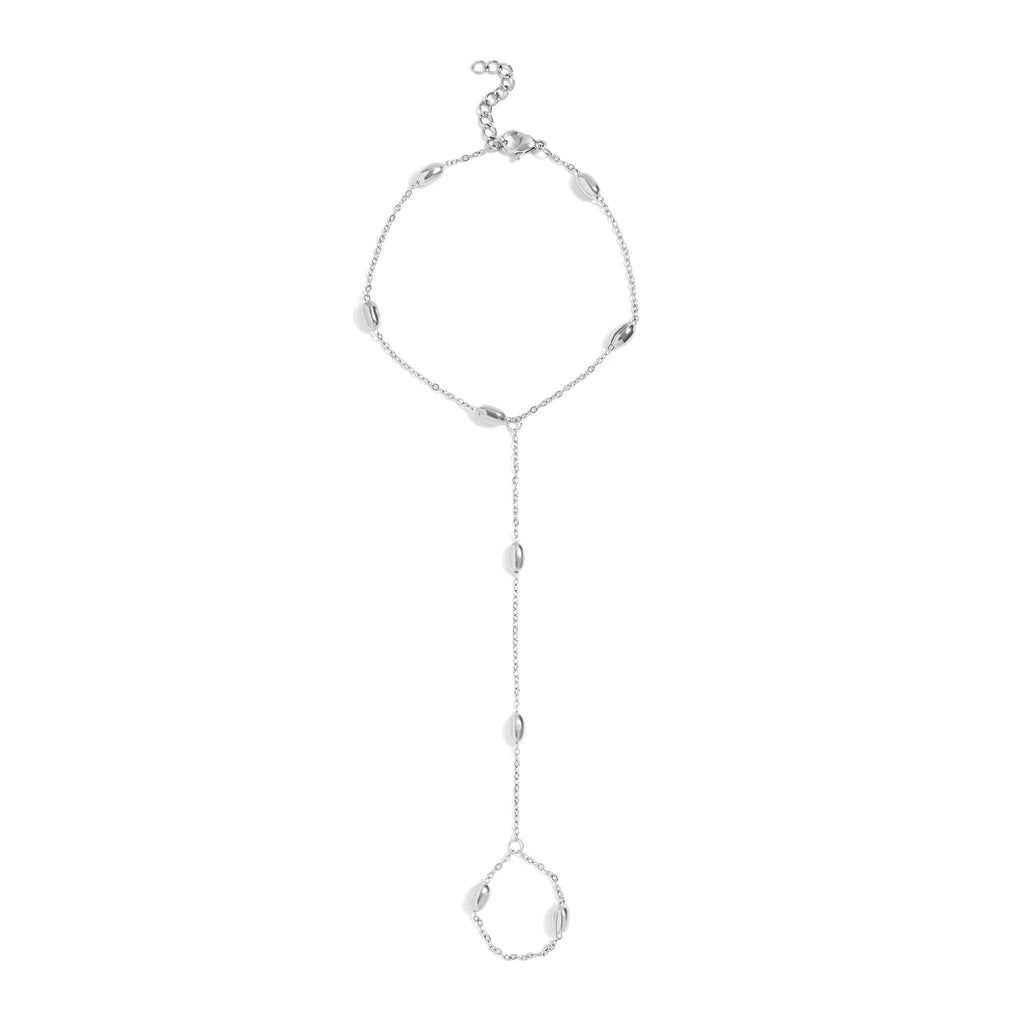 18K Gold PVD Stainless Steel Statement Bead Hand Chain