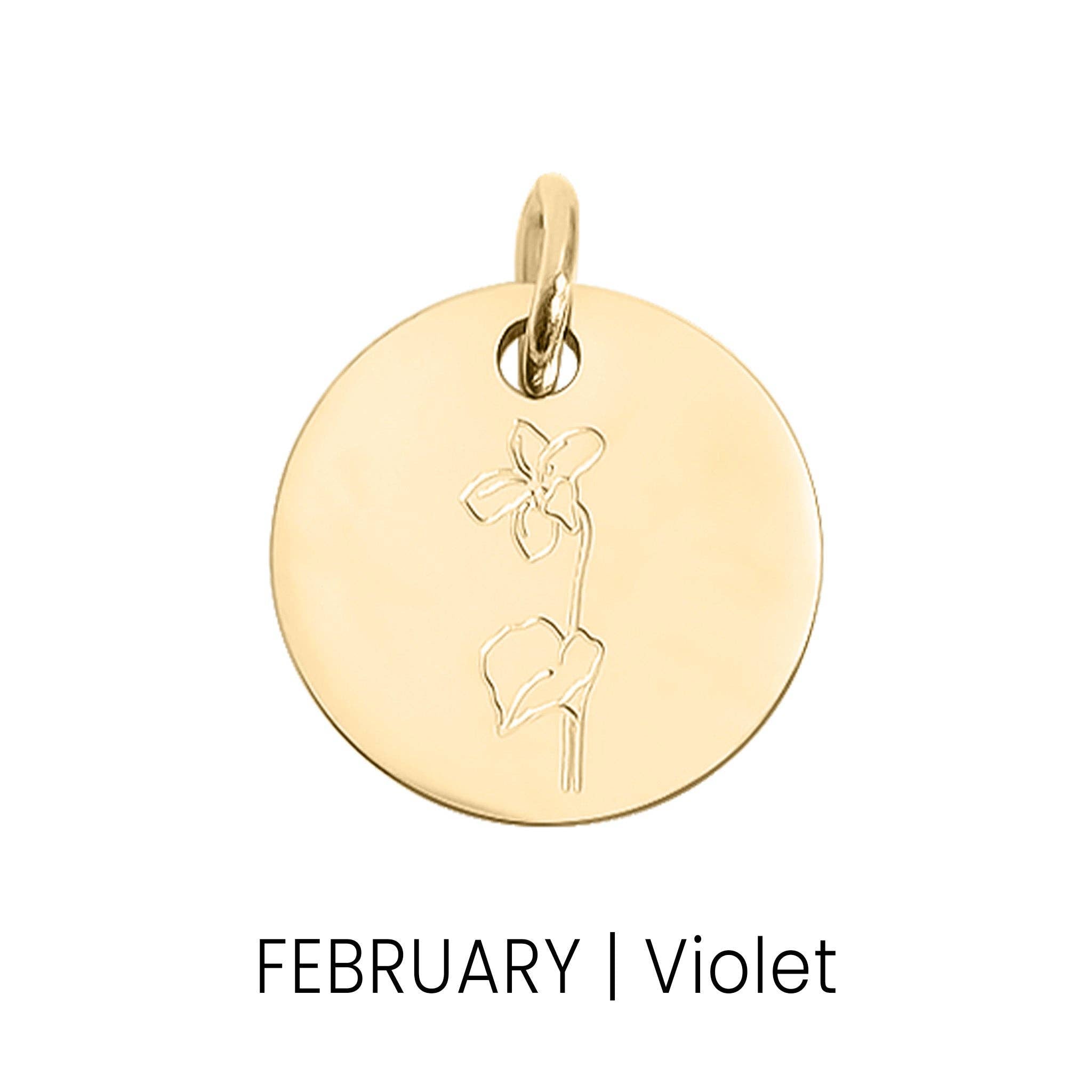 18K Gold PVD Stainless Steel Birth Flower Charm