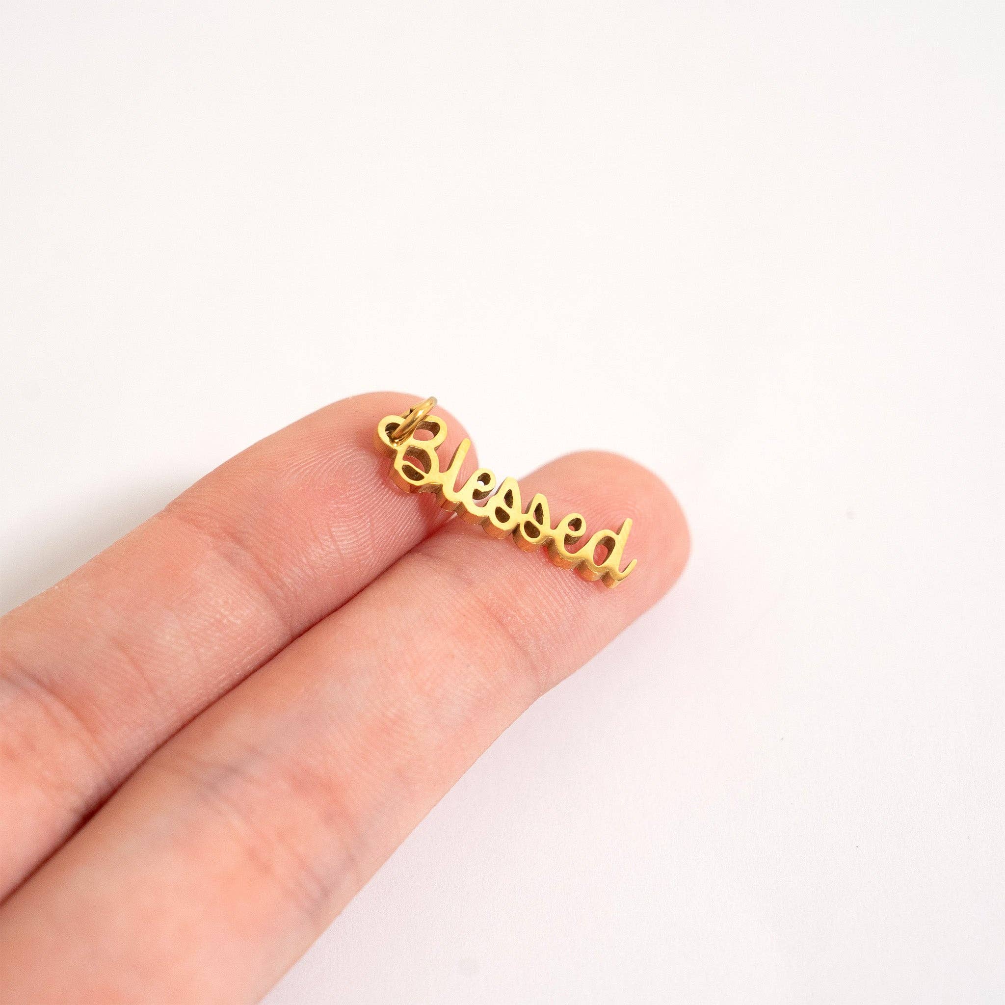 18K Gold PVD Stainless Steel Blessed Charm
