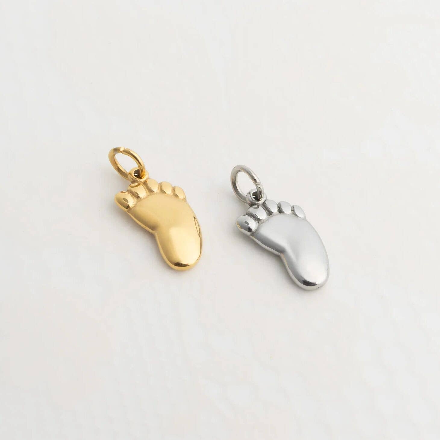 18K Gold PVD Stainless Steel Baby Foot Charm