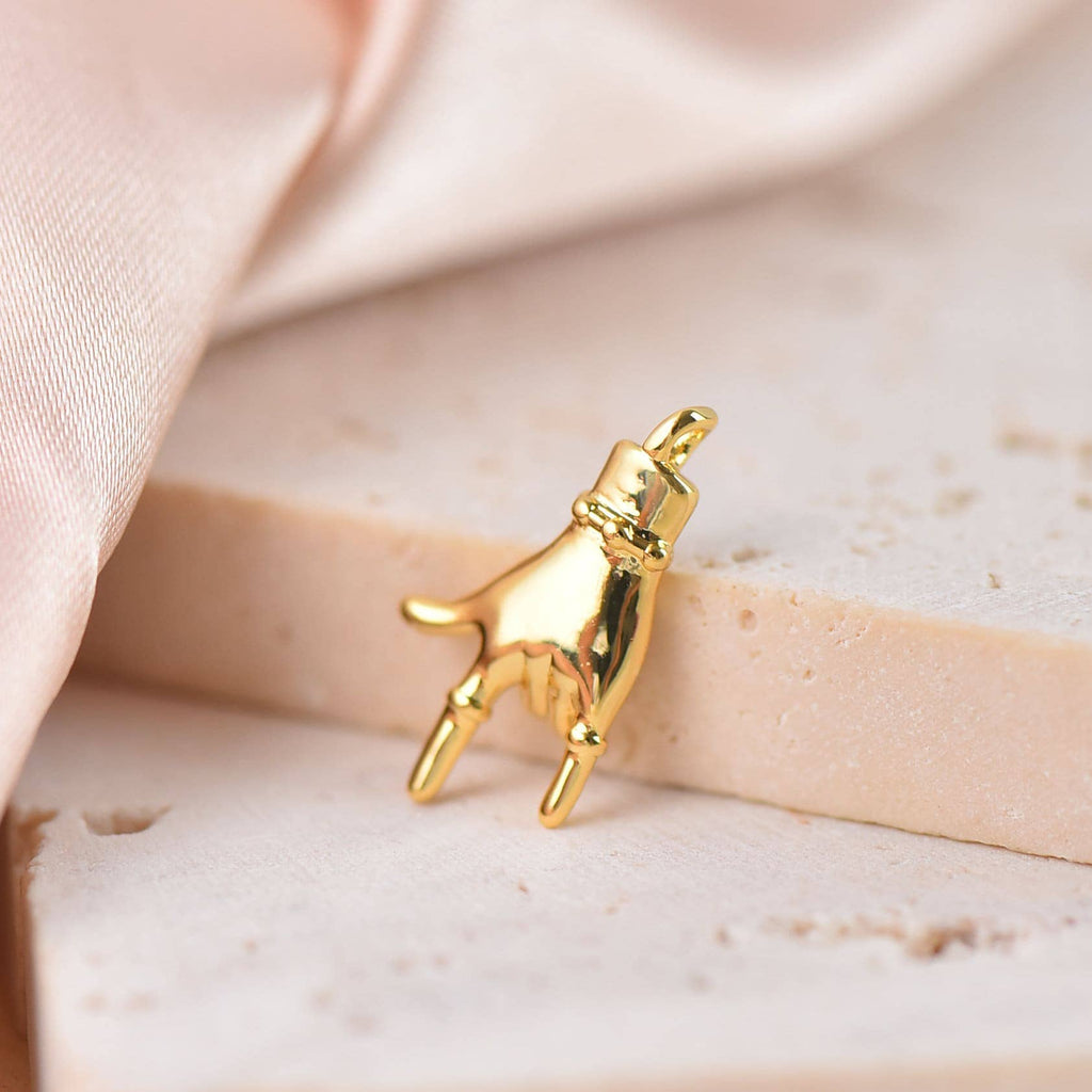 "I Love You" Hand Sign Charm | Gold |