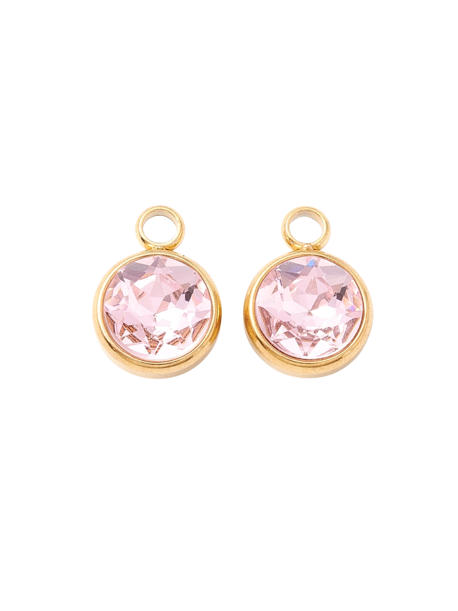 Gold Round Glass Charm | Assorted Colors | 18K Gold Plated
