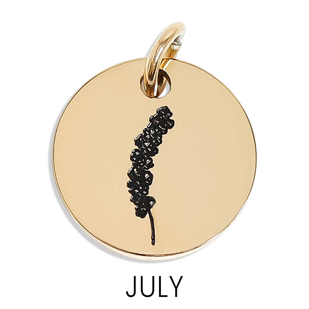 18K Gold PVD Stainless Steel Birth Flower Charm