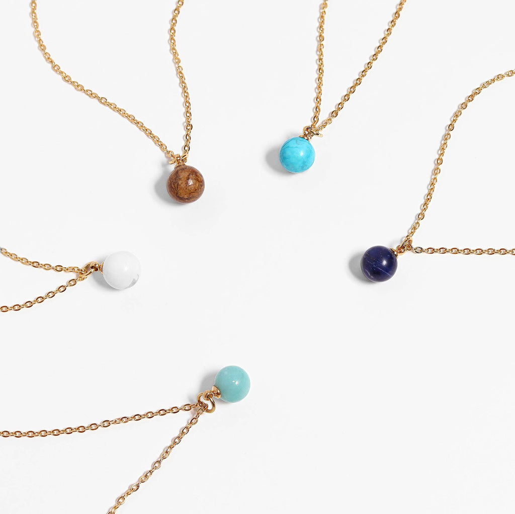 18K Gold PVD Semi-Precious Natural Stone Charms