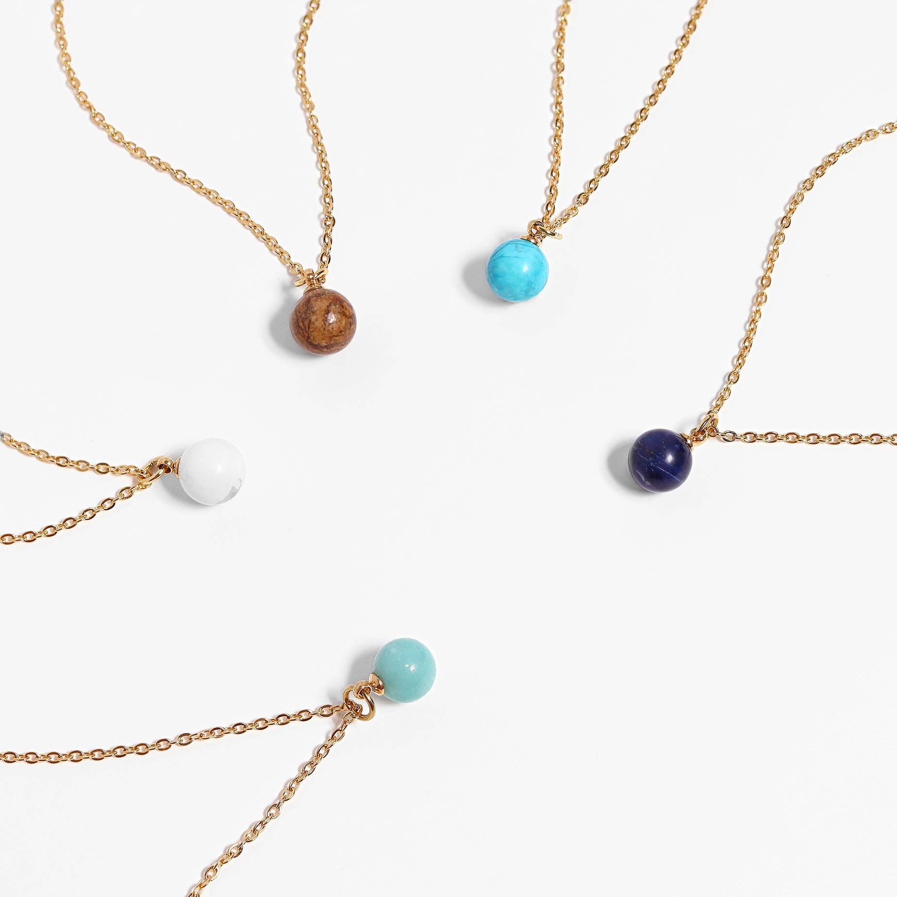 18K Gold PVD Semi-Precious Natural Stone Charms