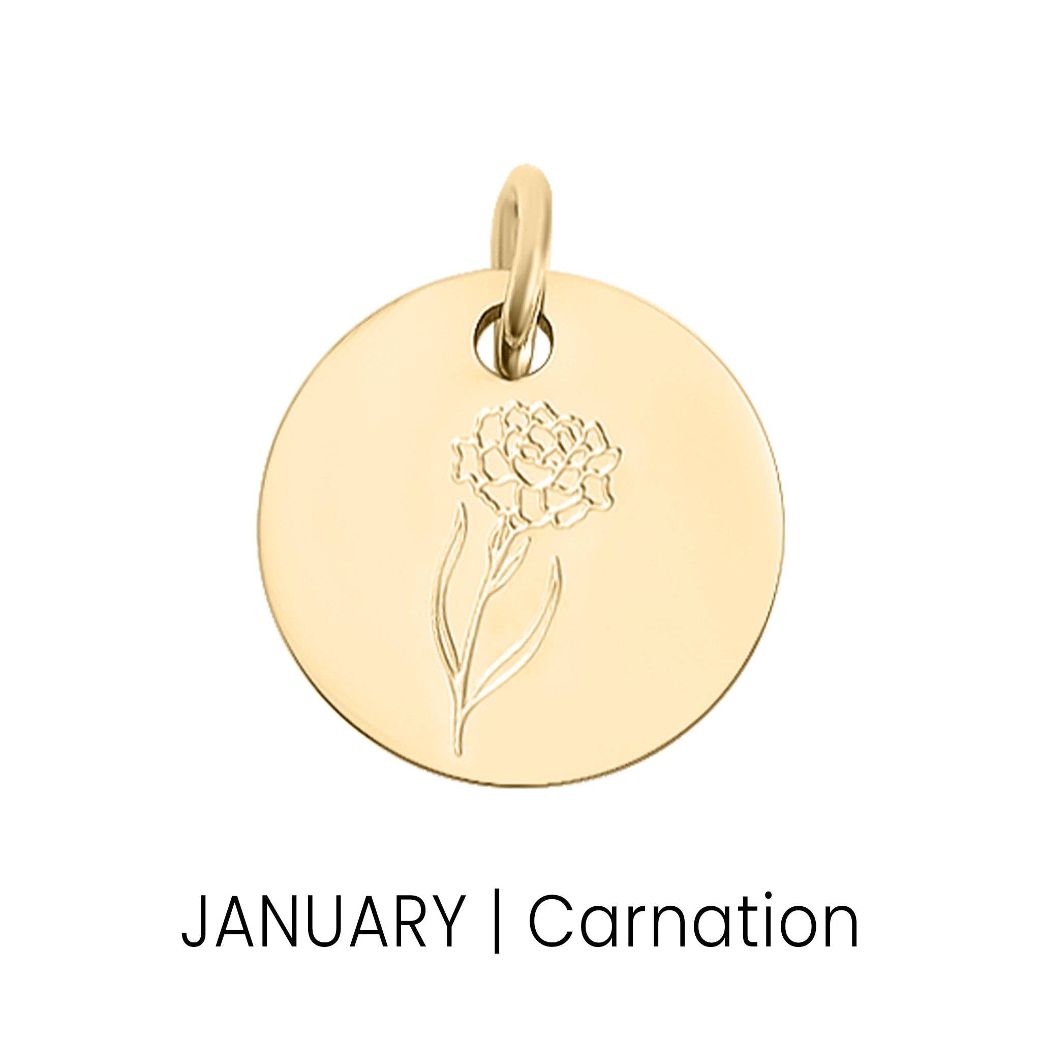18K Gold PVD Stainless Steel Birth Flower Charm