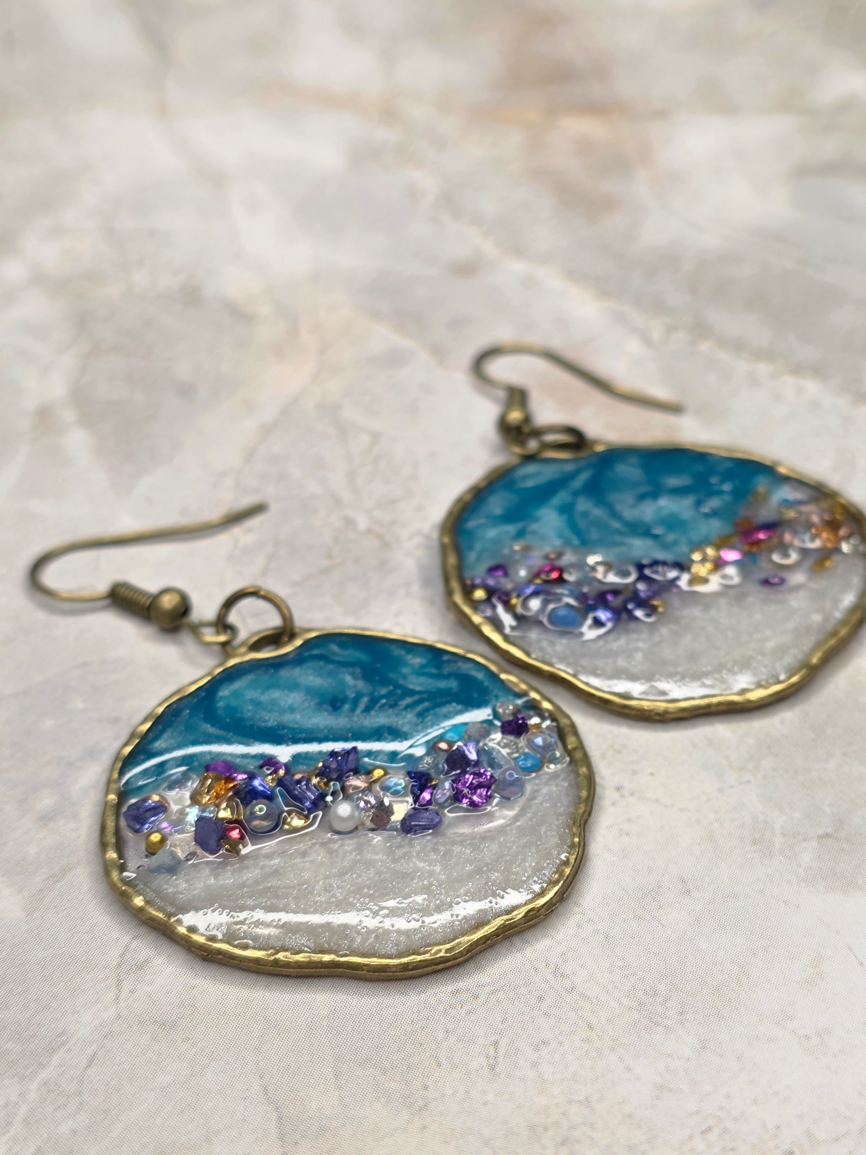 Ocean Wave Resin Earrings