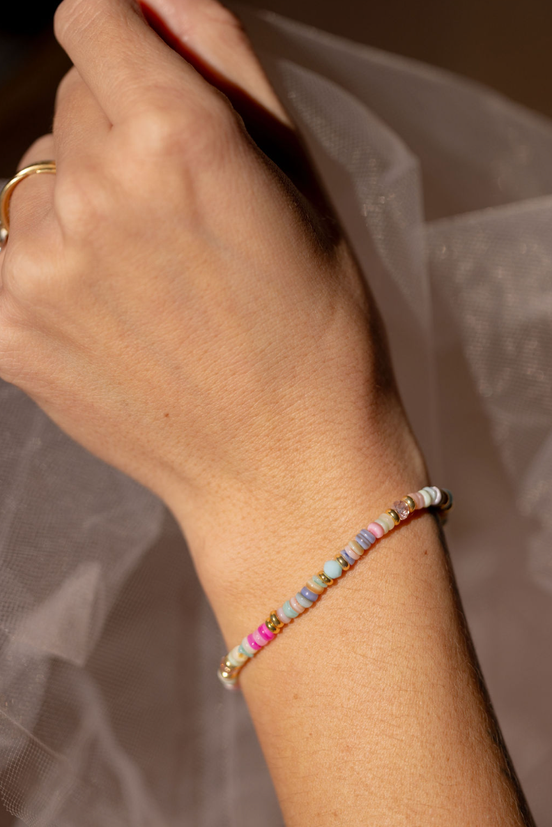 Light Pastel Adjustable Beaded Bracelet