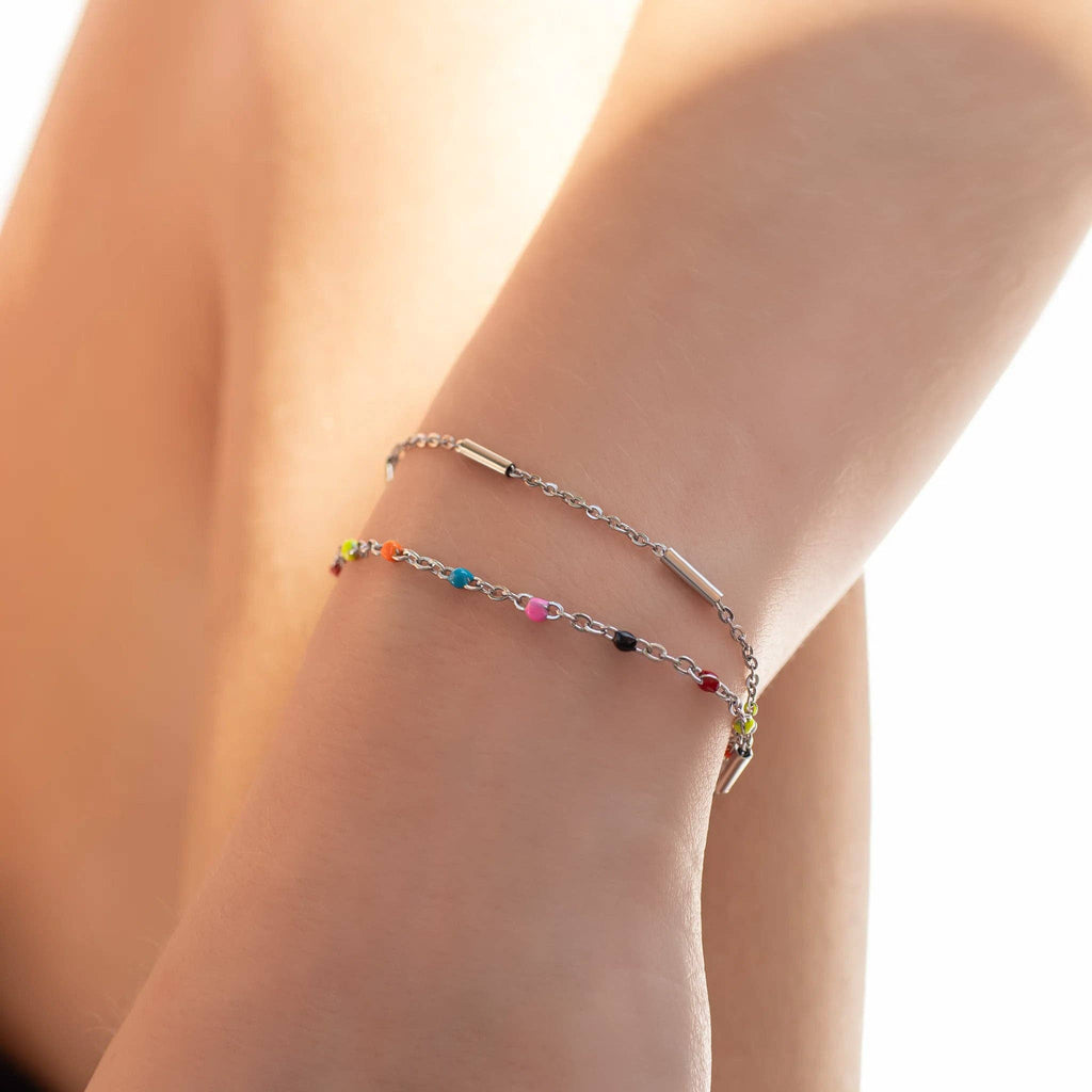 18K Gold PVD Stainless Steel Multicolor Confetti Bracelet